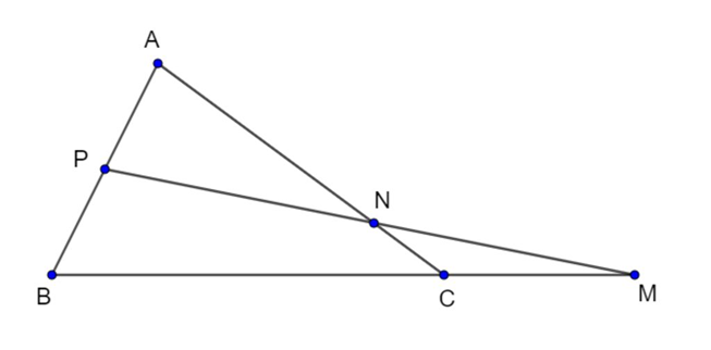 Cho tam giác ABC, lấy M,N,P sao cho vecto MB = 3 vecto MC , vecto NA (ảnh 1)