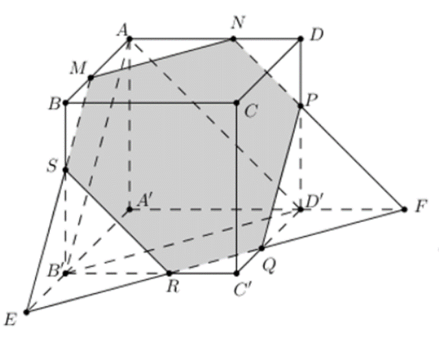Cho hình hộp ABCD.A′B′C′D′, và một điểm M nằm giữa hai điểm A và B. Gọi (P) (ảnh 1)