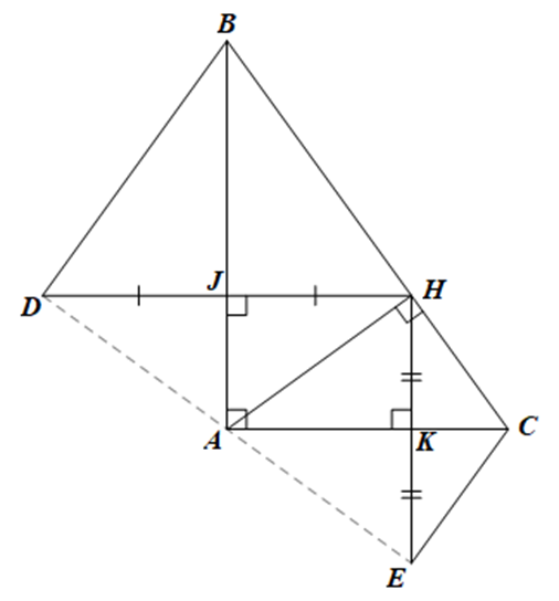 Cho tam giác ABC vuông tại A có đường cao AH Chứng minh BC = BD + CE (ảnh 1)