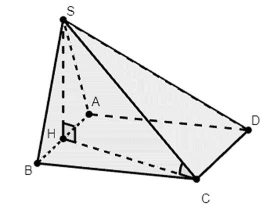 Cho hình chop S.ABCD có đáy ABCD là hình vuông cạnh a, mặt bên (SAB) là tam giác (ảnh 1)