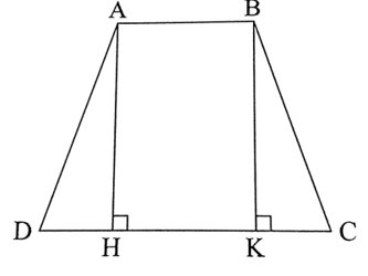 Tính chiều cao của hình thang cân ABCD biết rằng cạnh bên BC = 25 cm và các cạnh đáy AB = 10 cm, CD = 24 cm. (ảnh 1)