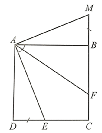 Cho hình vuông ABCD có AB = 12 cm Chứng minh AE = AM = FM (ảnh 1)