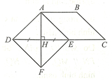 Tìm điều kiện của hình thang cân ABCD để E là trung điểm của BF bỏ qua giả thiết  (ảnh 1)