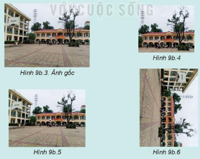 Em hãy quan sát ảnh gốc ở Hình 9b.3 và các hình ảnh kết quả ở Hình 9b.4, Hình 9b.5 (ảnh 1)