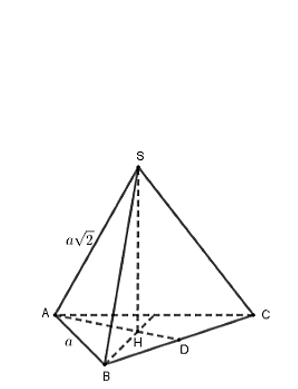 Tính thể tích khối chóp tam giác đều có độ dài cạnh bên bằng a căn 2  và độ dài cạnh đáy bằng a. (ảnh 1)