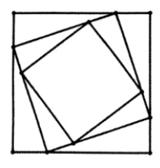 Cho hình vuông H1 có cạnh bằng a. Chia mỗi cạnh của hình vuông này thành bốn phần bằng nhau và nối các điểm chia một cách thích hợp để có hình vuông H2. Lặp lại cách làm như trên với hình vuông H2 để được hình vuông H3.  (ảnh 1)