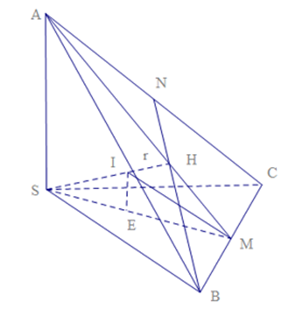 Cho hình chóp tam giác đều S.ABC có các cạnh bên SA, SB, SC vuông góc với nhau (ảnh 1)