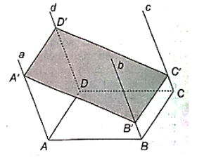 Cho hình bình hành ABCD. Qua A, B, C, D lần lượt vẽ bốn đường thẳng a, b, c, d đôi một song song và không nằm trong mặt phẳng (ABCD). (ảnh 1)
