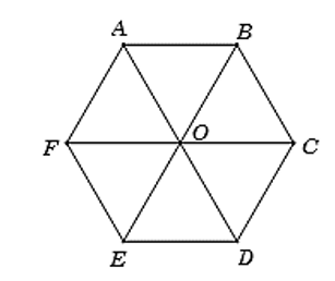 Cho lục giác đều ABCDEF và O là tâm của nó. Đẳng thức nào sau đây sai? (ảnh 1)