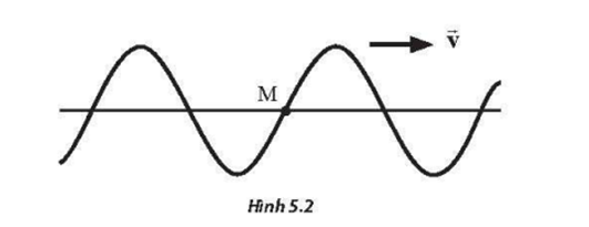 Một sóng truyền trên dây đàn hồi theo chiều từ trái sang phải như Hình 5.2. Chọn nhận xét đúng về chuyển động của điểm M trên dây. (ảnh 1)