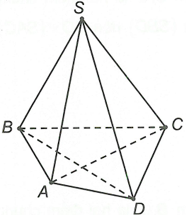 Cho hình chóp S.ABCD. Giao tuyến của hai mặt phẳng (SAB) và (SBC) là đường (ảnh 1)