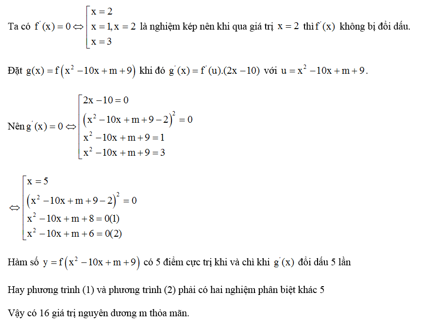 Hàm số y= ( x^2 -1) ( 3x-2) ^3 có bao nhiêu điểm cực đại? (ảnh 1)