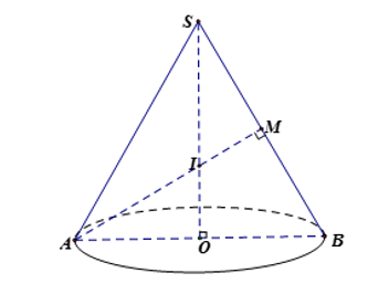 Cho hình nón có thiết diện qua trục là tam giác đều. Gọi V1 , V2 lần lượt là thể tích của khối cầu nội tiếp và nội tiếp hình nón đã cho. Tính  . (ảnh 1)