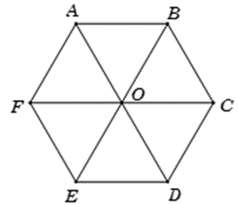 Cho lục giác đều ABCDEF và O là tâm của nó. Đẳng thức nào sau đây sai (ảnh 1)