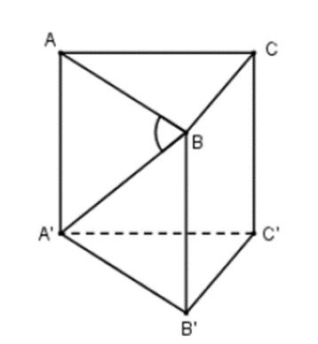 Cho hình lăng trụ đứng ABC. A’B’C’ có đáy ABC là tam giác vuông tại B (ảnh 1)