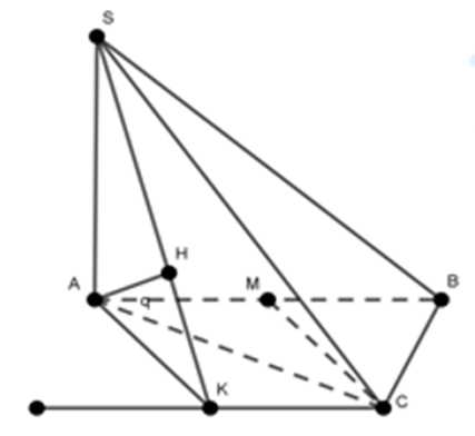 Cho hình chóp S.ABC có đáy ABC là tam giác đều cạnh a, SA vuông góc (ABC) góc giữa (ảnh 1)