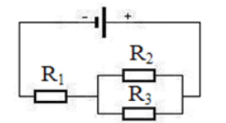 Cho mạch điện như hình vẽ, nguồn điện có suất điện động 30V, điện trở trong 2.5 ôm ;R1= 10 ôm ; R2= R3= 5ôm (ảnh 1)
