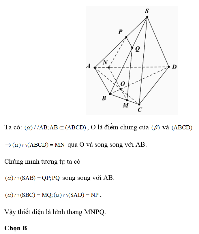 Cho hình chóp S.ABCD có đáy ABCD là một tứ giác lồi. Gọi O là giao điểm của hai đường chéo AC; BD (ảnh 1)