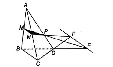 Cho tứ diện ABCD. Gọi M, N lần lượt là trung điểm của các cạnh AB, AC. Gọi P là điểm thuộc cạnh AD sao cho AP = 2DP (ảnh 1)