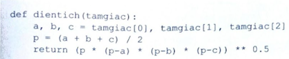 Thực hiện bài tập lớn về lập trình Python xử lí “Tam giác” với các yêu cầu sau: Dữ liệu đầu vào: Nhập từ tệp văn bản tamgiac.txt chứa số liệu độ dài của các tam giác, mỗi dòng trong tệp văn bản chứa ba số a, b, c là số liệu về một tam giác.  (ảnh 4)