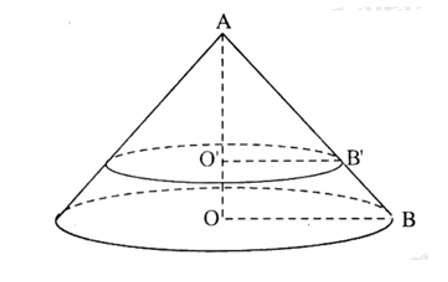 Cho hình nón N1 có chiều cao bằng 40 cm. Người ta cắt hình nón N1 bằng một mặt phẳng song song với đáy của có để được một hình nón nhỏ N2 có thể tích bằng 18 thể tích N1. Tính chiều cao của hình nón N2. (ảnh 1)