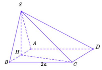 Cho hình chóp S.ABCD có đáy là hình vuông cạnh bằng 2a. Tam giác (ảnh 1)