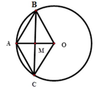 Cho đường tròn (O) bán kính OA. Từ trung điểm M của OA vẽ dây BC vuông (ảnh 1)