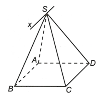Cho hình chóp S.ABCD có đáy là hình bình hành. Tìm giao tuyến của hai mặt phẳng (SAB) và (SCD). (ảnh 1)