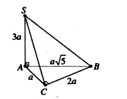 Cho hình chóp S.ABC có đáy ABC là tam giác vuông tại C, AB = a căn bậc hai 5, AC = a (ảnh 1)