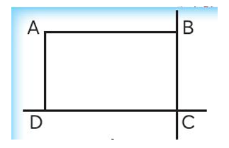 Nêu tên từng cặp cạnh vuông góc với nhau trong hình chữ nhật ABCD. (ảnh 1)