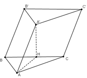 Khối lăng trụ ABC.A'B'C' có đáy là tam giác vuông tại A, AB  a,  . Góc giữa cạnh bên và đáy là 30, A'A  A'B  A'C. Tính thể tích của khối lăng trụ đã cho. (ảnh 1)