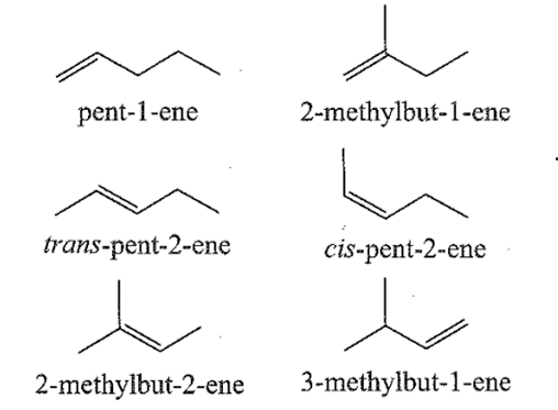 Viết đồng phân và gọi tên các alkane, alkene, alkyne có 5 nguyên tử carbon trong phân tử và đồng đẳng của benzene có 8 nguyên tử carbon trong phân tử. (ảnh 2)