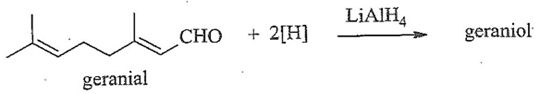 Geraniol là một alcohol không no có trong tinh dầu hoa hồng, có công thức phân tử là C10H18O. Geraniol có thể thu được từ phản ứng khử geranial  (ảnh 1)