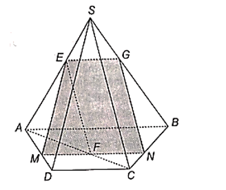 Cho hình chóp S.ABCD có đáy ABCD là hình thang (AB // CD). Gọi E là một điểm bất kì thuộc cạnh SA. Gọi (P) là mặt phẳng qua E  (ảnh 1)