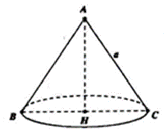 Cho tam giác đều ABC cạnh a quay xung quanh đường cao AH tạo nên một hình  (ảnh 1)