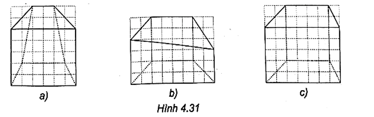 Trong các hình sau, hình nào là hình biểu diễn của hình lăng trụ tứ giác có hai đáy là hình thang?    (ảnh 1)
