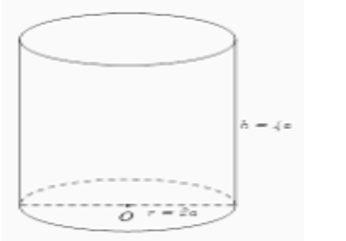 Cho hình trụ có thiết diện đi qua trục là một hình vuông có cạnh bằng 4a.  (ảnh 1)