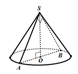 Thiết diện qua trục của một hình nón là một tam giác vuông cân có cạnh huyền bằng  2 căn 3 Thể tích của khối nón này là (ảnh 1)