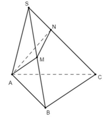 Cho khối chóp S.ABC có các góc phẳng ở đỉnh S bằng 60 độ, SA = 1, SB = 2, SC = 3 (ảnh 1)