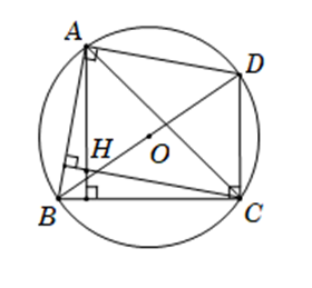 Cho tam giác ABC có trực tâm H. Gọi D là điểm đối xứng với B qua tâm O của  (ảnh 1)