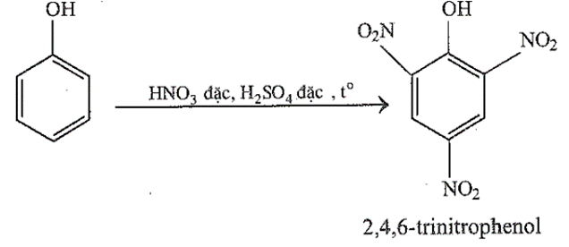 Picric acid (2,4,6-trinitrophenol) trước đây được sử dụng làm thuốc nổ. Để tồng hợp picric acid, người ta cho 47g phenol phản ứng với hỗn hợp HNO3 đặc/ H2SO4 đặc, dư.  (ảnh 1)