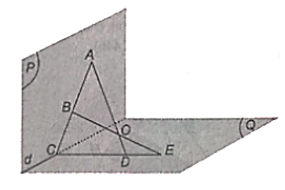Cho hai mặt phẳng (P) và (Q) cắt nhau theo giao tuyến d và một điểm O nằm ngoài cả hai mặt phẳng đó. Gọi A, B là hai điểm phân (ảnh 1)