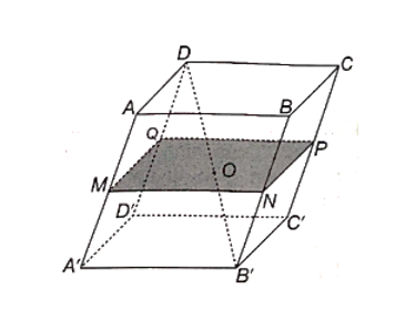 Cho hình hộp ABCD.A'B'C'D'. Gọi O là giao điểm của các đường chéo của hình hộp. Mặt phẳng qua O và song song với mặt phẳng  (ảnh 1)