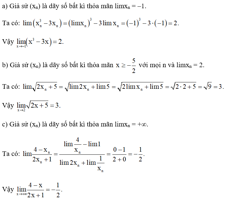 Sử dụng định nghĩa, tìm các giới hạn sau: (ảnh 1)