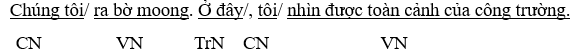 Gạch dưới và viết kí hiệu CN, VN, TRN phù hợp dưới bộ phận chủ ngữ, vị ngữ (ảnh 1)