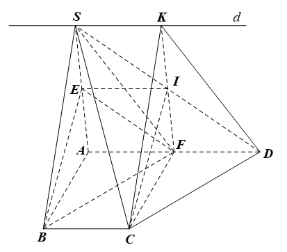 Cho hình chóp S.ABCD có đáy là hình thang ABCD, AD // BC, AD = 2BC. Gọi E, F, I lần lượt là trung điểm của các cạnh SA, AD, SD. a) Chứng minh: (BEF) // (SCD) và CI // (BEF). (ảnh 1)