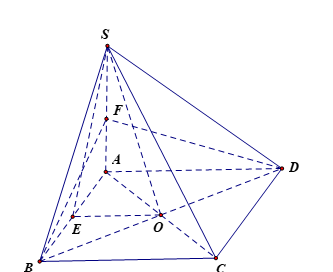 Cho hình chóp tứ giác đều S.ABCD. Phát biểu nào sau đây là đúng? A. Số đo của góc nhị diện [S, AB, C] bằng  . (ảnh 1)