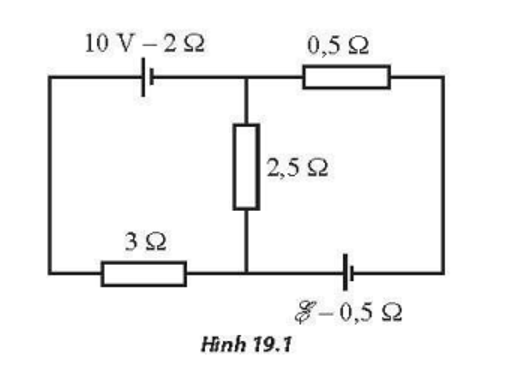 Cho mạch điện như Hình 19.1. Suất điện động E của nguồn chưa biết. Bỏ qua điện trở của các dây (ảnh 1)