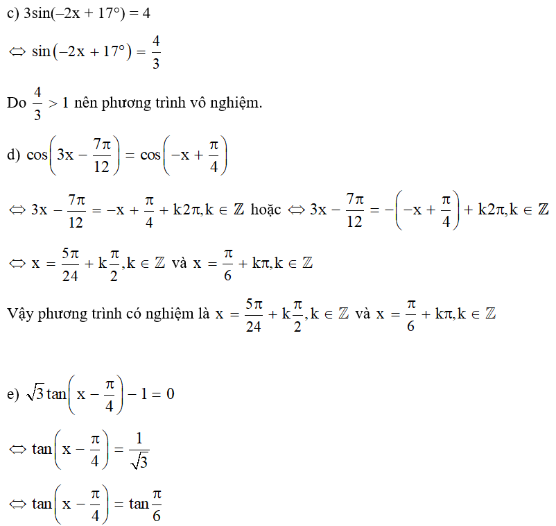 Giải các phương trình lượng giác sau: (ảnh 2)