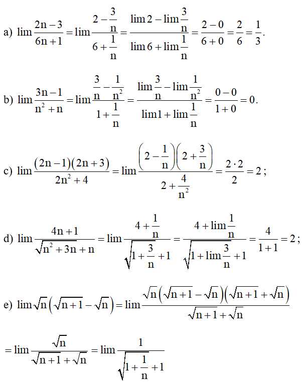 Tìm các giới hạn sau: (ảnh 1)